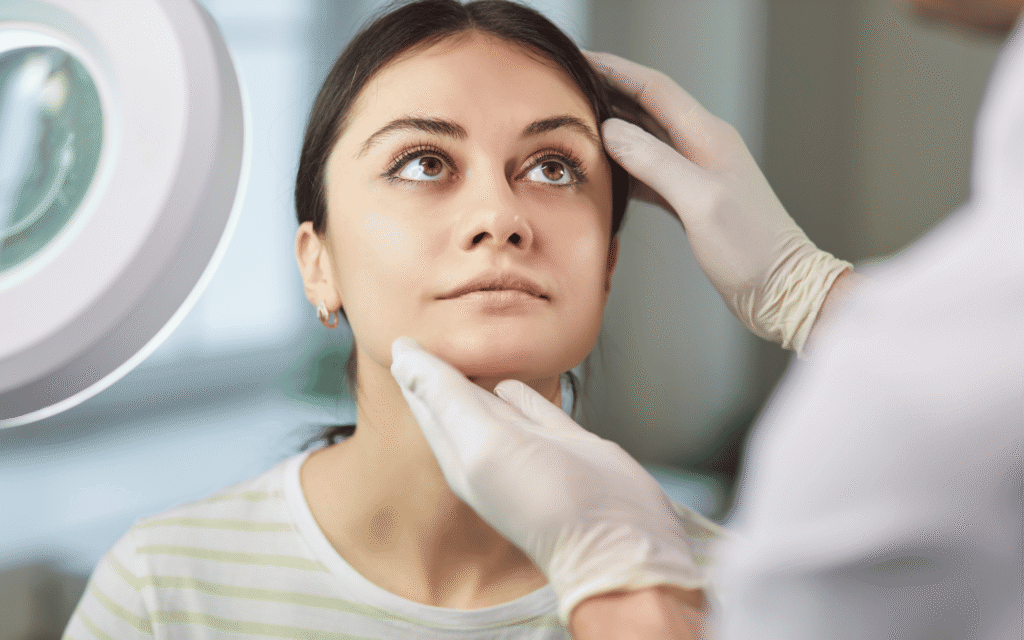 woman in consultation for facelift